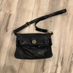 Tory Burch crossbody black distressed bag